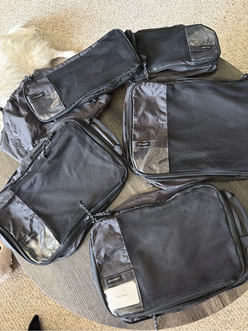 Bagsmart Black Packing Cube Set for Women - Travel Organizer